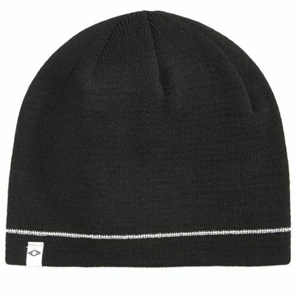 Men’s Alfani Black Knit Warm Beanie with Reflective Stripe Stitching